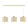 Brilliant Suspension Arlo au style bohème à 3 abat-jour cylindriques beiges en tissu