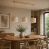 Brilliant Suspension Arlo au style bohème à 3 abat-jour cylindriques beiges en tissu