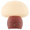 Brilliant lampe à poser LED Dupos, champignon rouge, blanc chaud 2700 Kelvin, dimmable