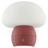 Brilliant lampe à poser LED Dupos, champignon rouge, blanc chaud 2700 Kelvin, dimmable