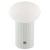 Brilliant Lampe à poser Venti, base cannelée blanche, LED blanc chaud 3000 Kelvin