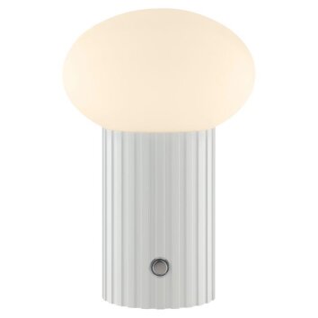 Brilliant Lampe à poser Venti, base cannelée blanche, LED blanc chaud 3000 Kelvin