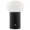 Brilliant lampe à poser Venti, pied cannelé, abat-jour blanc, LED 3000 Kelvin blanc chaud