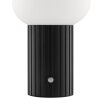 Brilliant lampe à poser Venti, pied cannelé, abat-jour blanc, LED 3000 Kelvin blanc chaud