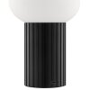 Brilliant lampe à poser Venti, pied cannelé, abat-jour blanc, LED 3000 Kelvin blanc chaud