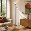 Brilliant lampadaire Spari éclairage vers le haut et liseuse latérale, pour un coin lecture
