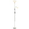 Brilliant lampadaire avec liseuse Spari beige, avec 2 abat-jour coniques