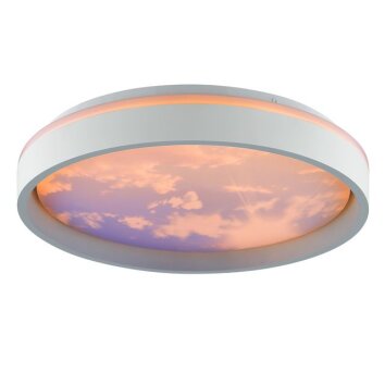 Brilliant Plafonnier LED rond Sky-Dream gris, télécommande, blanc réglable 3000-6500 Kelvin