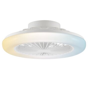Brilliant plafonnier avec ventilateur LED Montero, blanc réglable 2700-6500 Kelvin