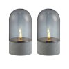 Brilliant Lampe à poser LED Illusion moderne à cloche en verre fumé, 2 lumières