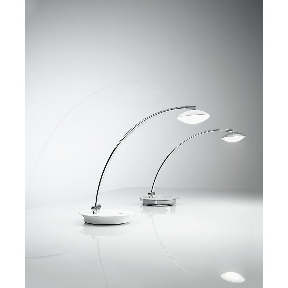 Lampe à poser Fabas Luce Hale LED Chrome, Blanc, 1 lumière