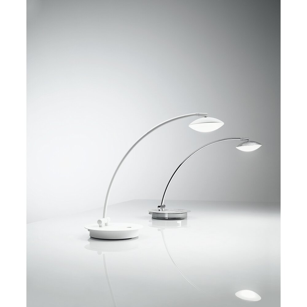 Lampe à poser Fabas Luce Hale LED Chrome, Blanc, 1 lumière