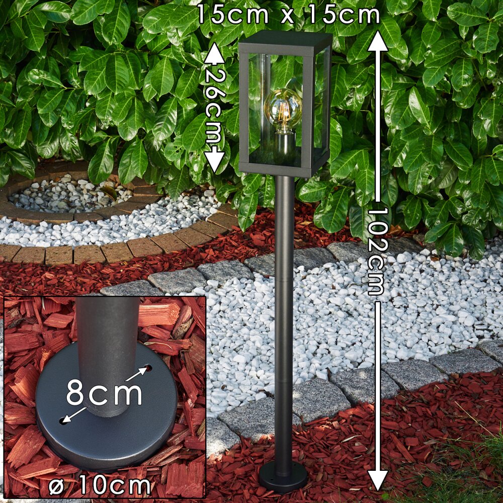 Lampadaire d'extérieur Caudry Noir, 1 lumière