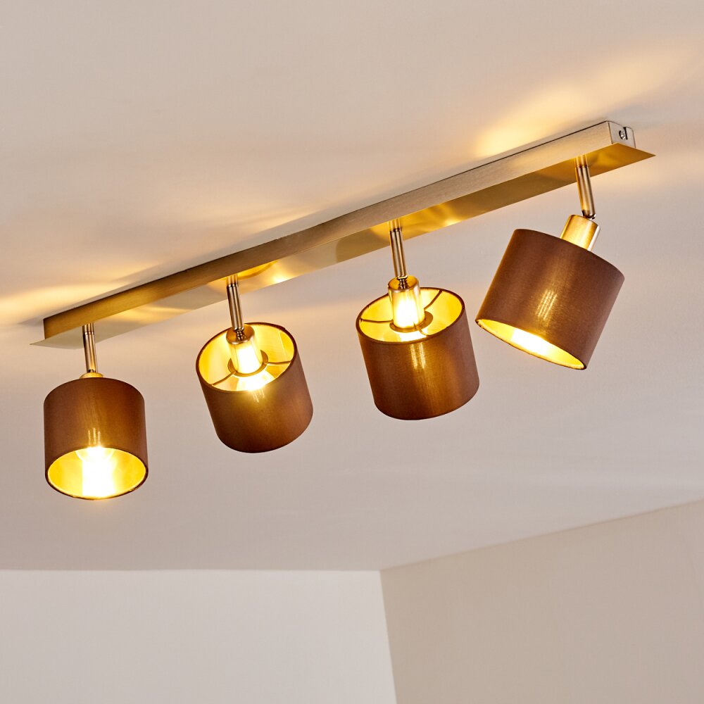 Plafonnier Tibro Laiton, Nickel mat, 4 lumières