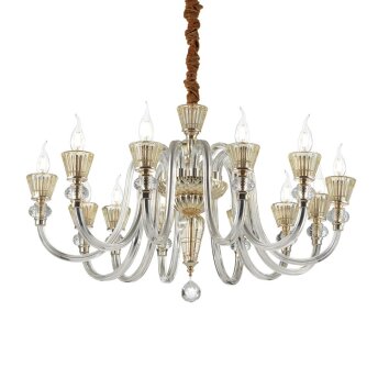 Lustre Ideal Lux STRAUSS Or, 12 lumières