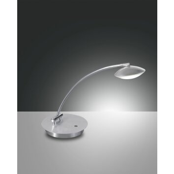 Lampe à poser Fabas Luce Hale LED Aluminium, Acier inoxydable, 1 lumière