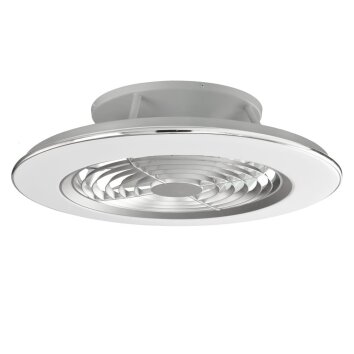 Ventilateur de plafond Mantra ALISIO LED Chrome, Gris, 1 lumière, Télécommandes