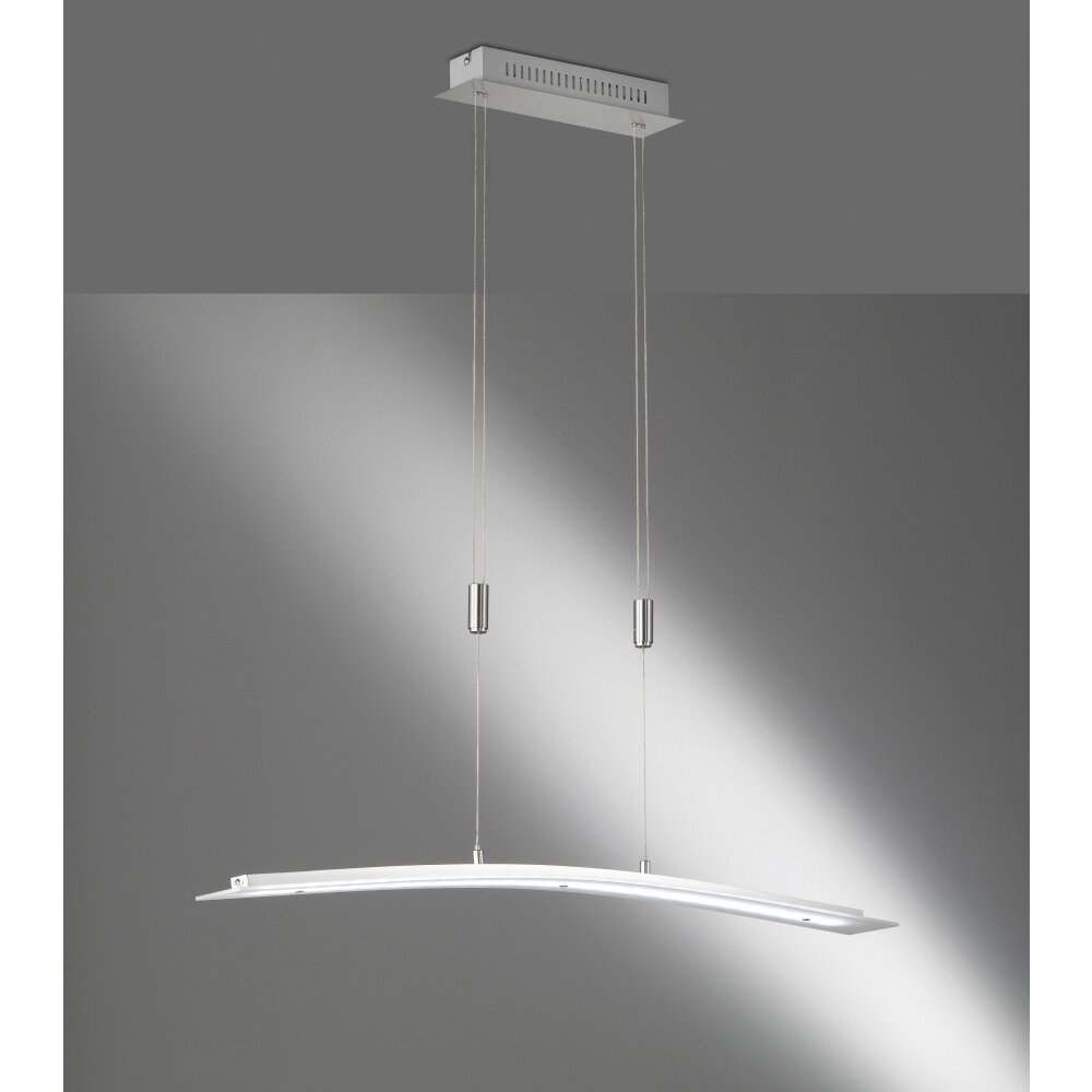 Suspension Honsel Metis LED Nickel mat, 1 lumière, Changeur de couleurs