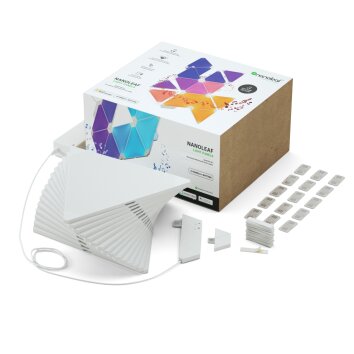 Applique murale nanoleaf Rhythm Starter Kit 15 Panneaux LED Blanc, 1 lumière, Télécommandes, Changeur de couleurs