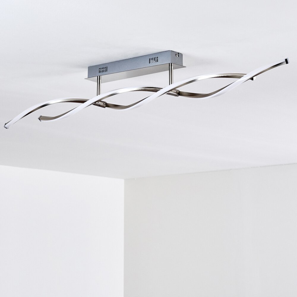 Plafonnier Dundas LED Acier inoxydable, 2 lumières