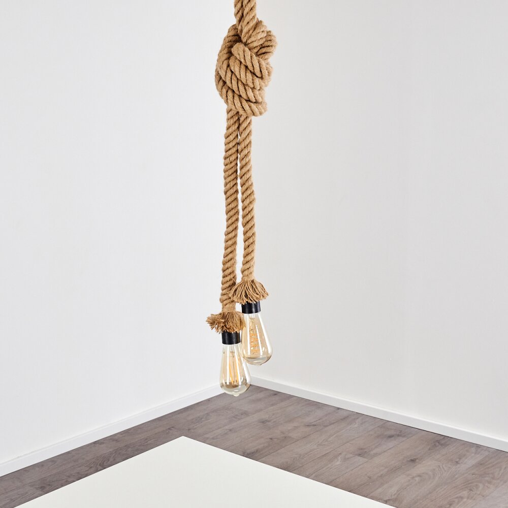 Suspension Etowah Brun, Noir, 2 lumières