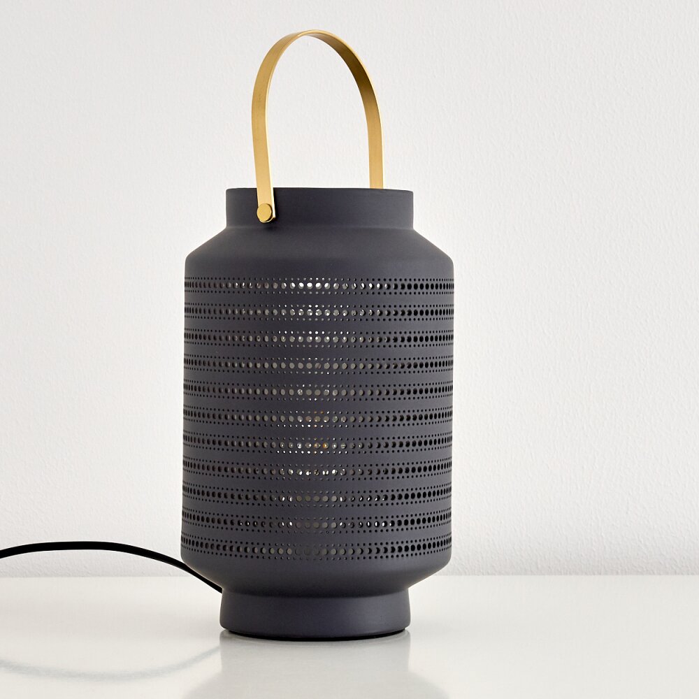 Lampe à poser Nakajima Noir, Blanc, 1 lumière