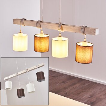 Suspension Barbengo Blanc, 4 lumières