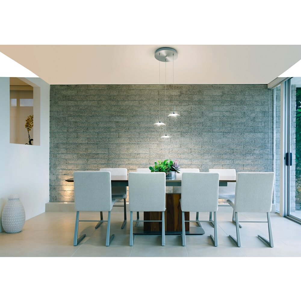 Suspension Fabas Luce Desus LED Nickel mat, 3 lumières