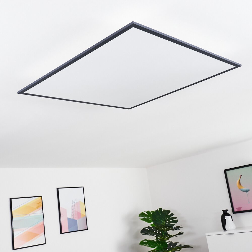 Plafonnier Salmi LED Gris, Blanc, 1 lumière
