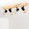 Plafonnier Barbengo Bois clair, Noir, 4 lumières