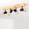 Plafonnier Barbengo Bois clair, Noir, 4 lumières
