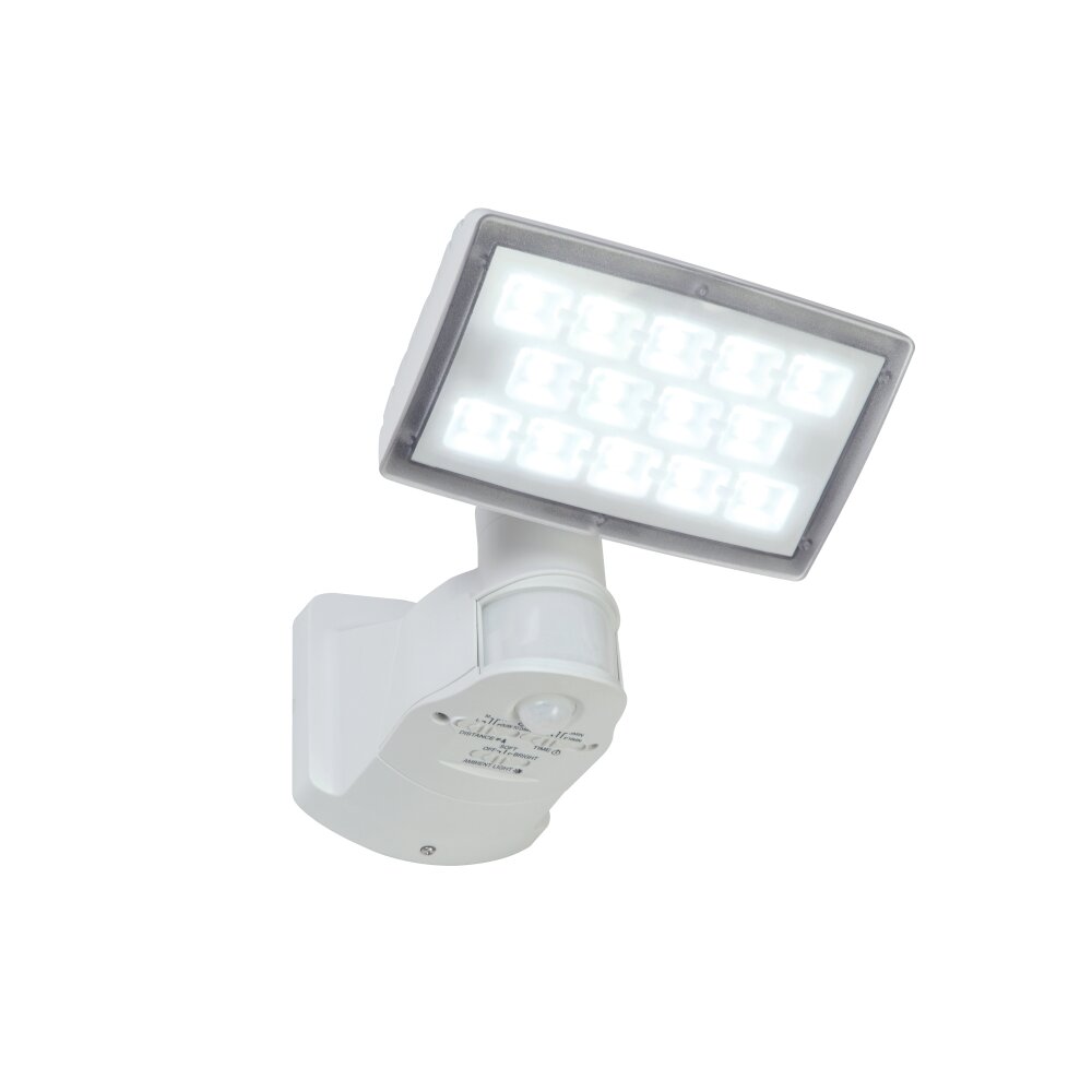 Applique murale d'extérieur Lutec PERI LED Blanc, 1 lumière, Détecteur de mouvement