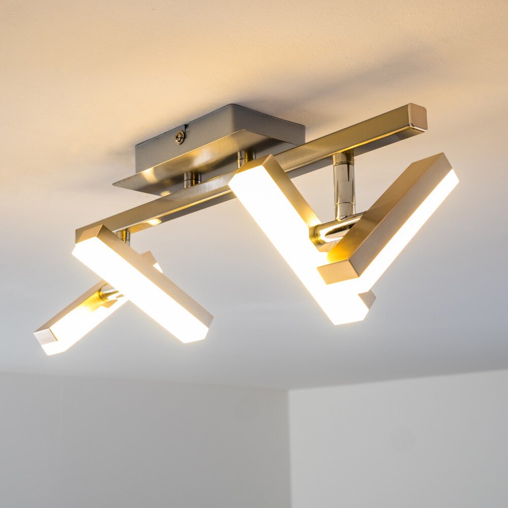 Plafonnier Sakami LED Nickel mat, 4 lumières