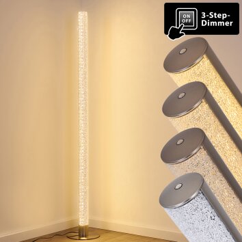 Lampadaire Pipe LED Nickel mat, 1 lumière