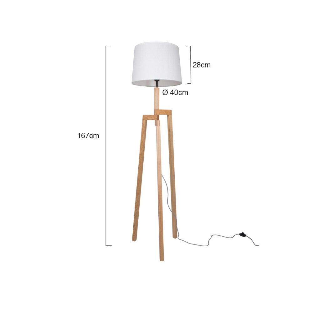 Lampadaire Steinhauer Mexlite Blanc, 1 lumière