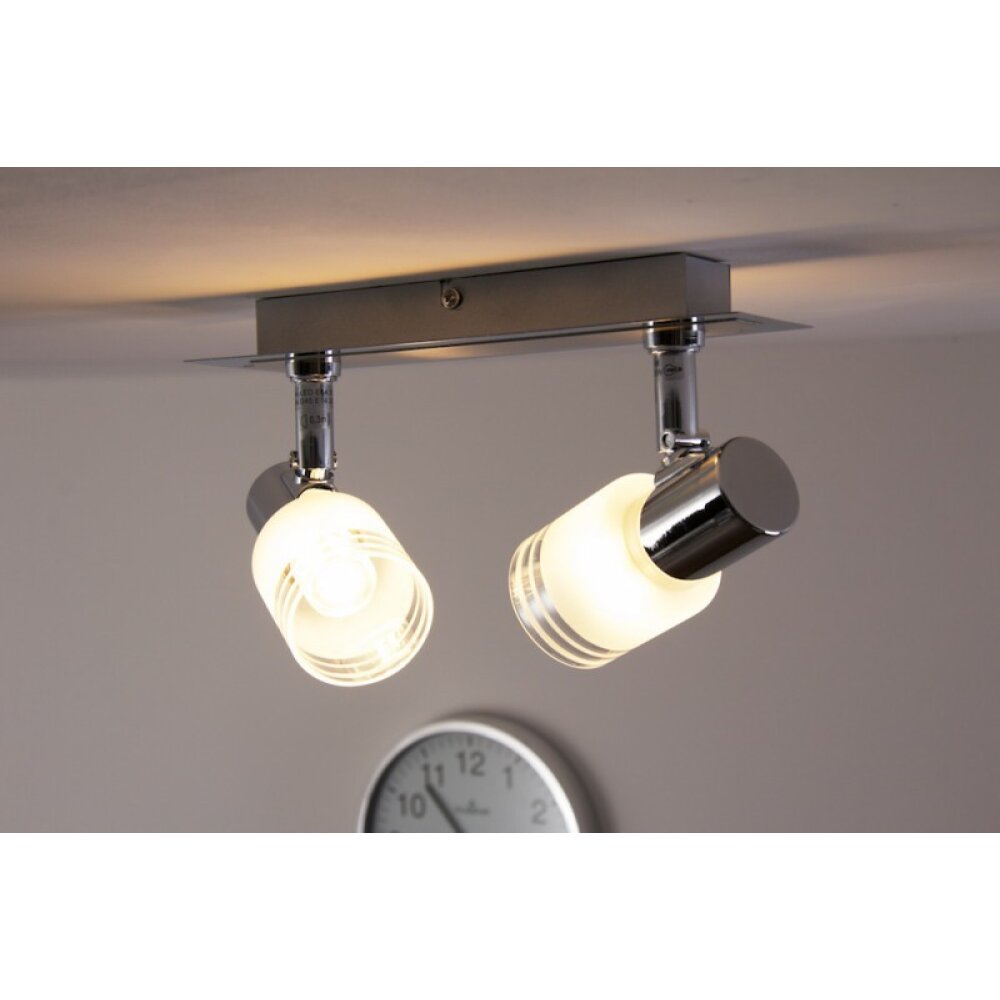 Spot de plafond LED Brilliant Leuchten Chrome, Nickel mat, Blanc