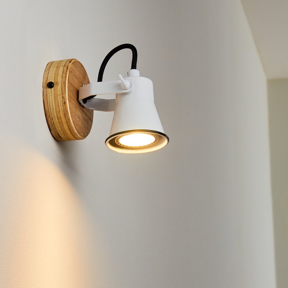 Applique murale Skodsbol Brun, Blanc, 1 lumière