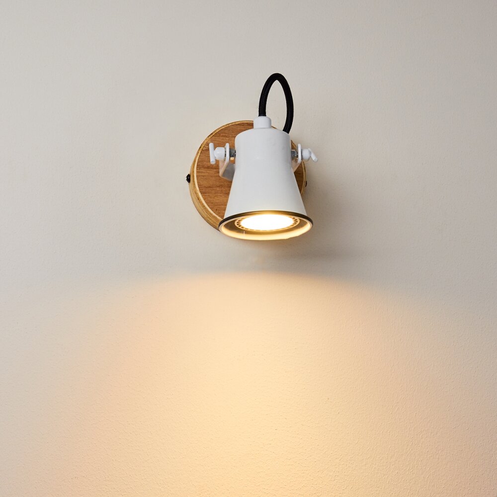 Applique murale Skodsbol Brun, Blanc, 1 lumière