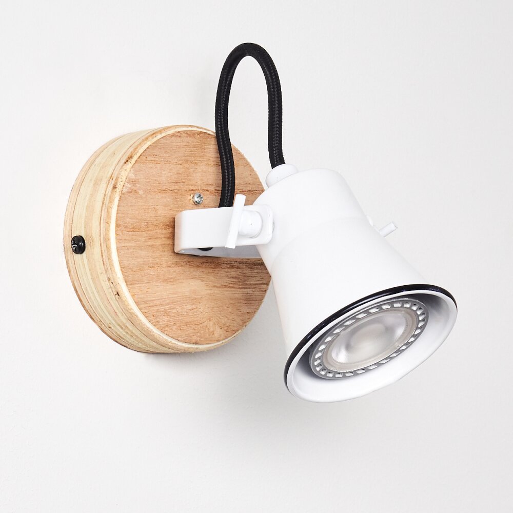 Applique murale Skodsbol Brun, Blanc, 1 lumière