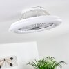 Ventilateur de plafond Piraeus LED Titane, Blanc, 1 lumière, Télécommandes