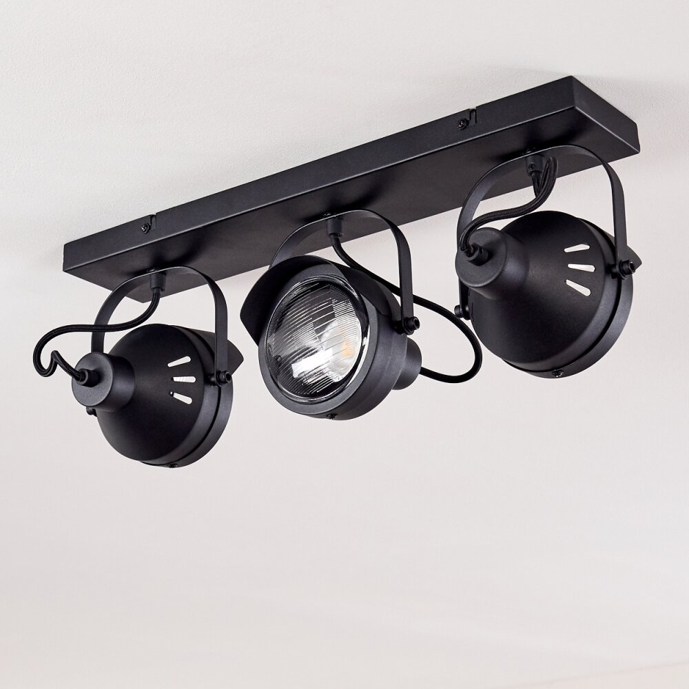 Plafonnier Rahway Noir, 3 lumières