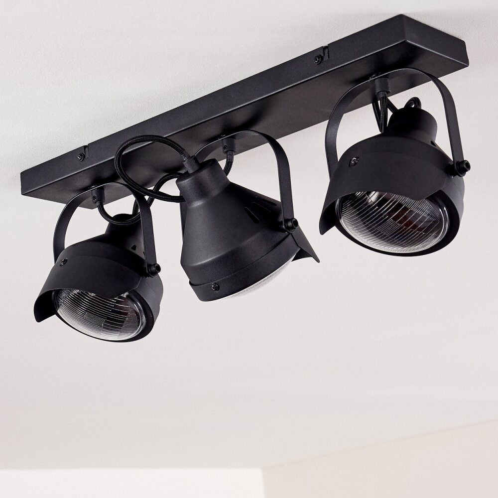 Plafonnier Rahway Noir, 3 lumières