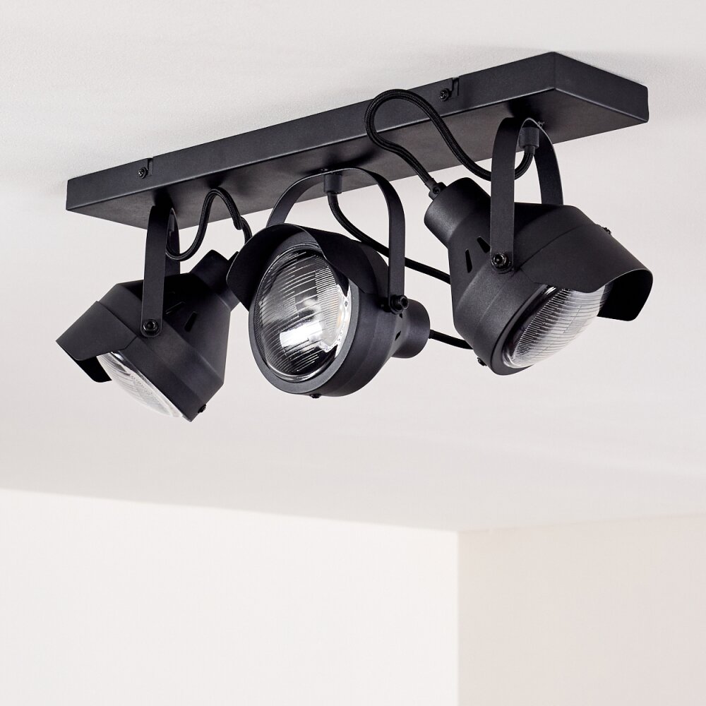 Plafonnier Rahway Noir, 3 lumières