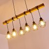 Suspension Barbengo Bois clair, Noir, 6 lumières