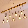 Suspension Barbengo Bois clair, Noir, 9 lumières