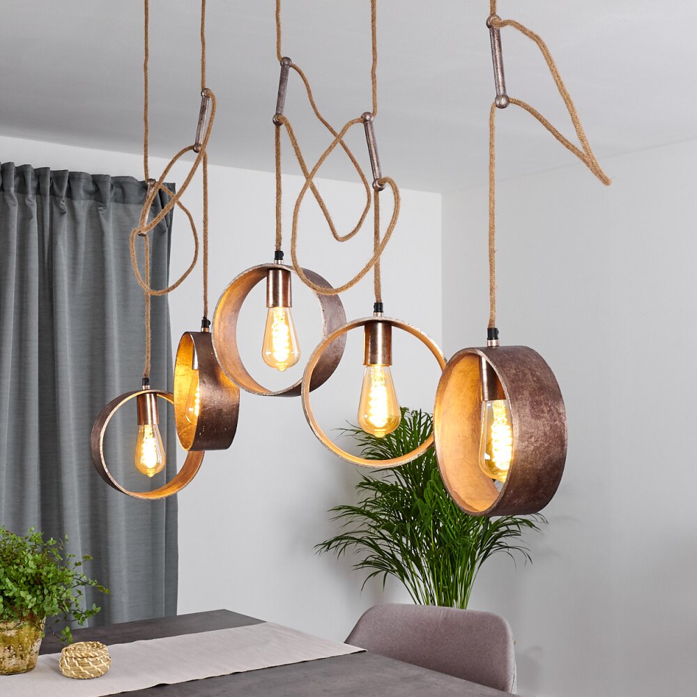 Suspension Vaiamonte Brun, Bronze, Gris, 4 lumières