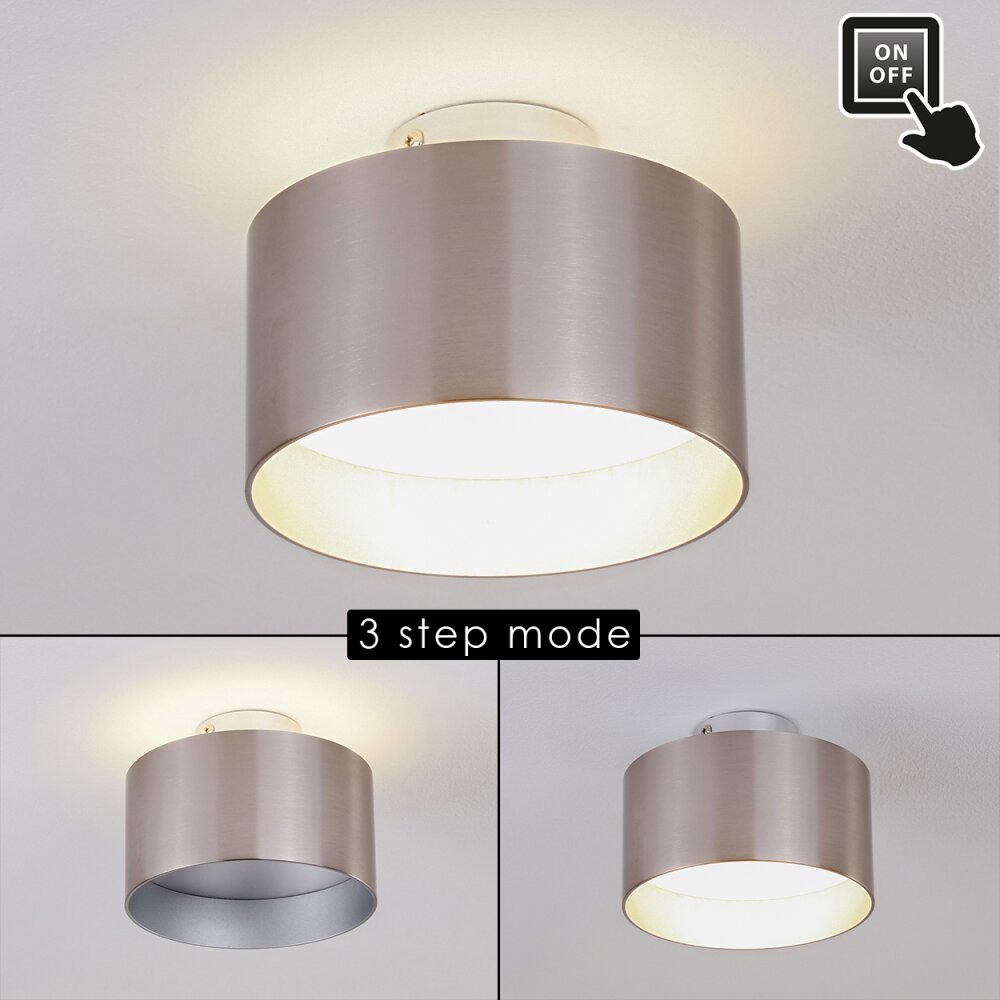 Plafonnier Baraboo LED Nickel mat, 2 lumières