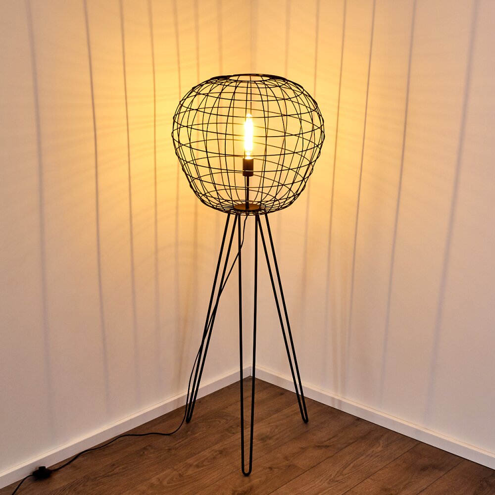 Lampadaire Flambeau Noir, 1 lumière