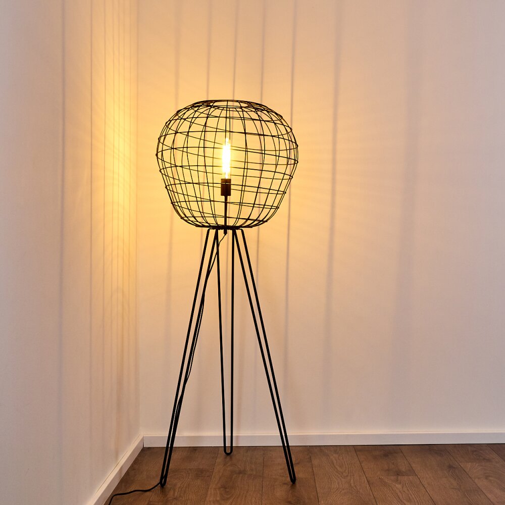 Lampadaire Flambeau Noir, 1 lumière