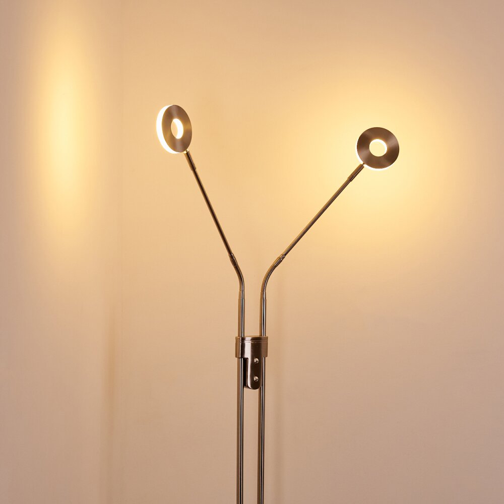 Lampadaire Gulkana LED Nickel mat, 2 lumières